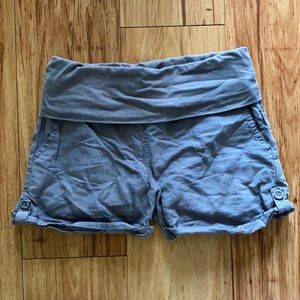 Splendid Grey Linen Fold-over Shorts